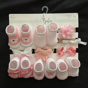 10 Piece Sock and Headband Set 6 Month+